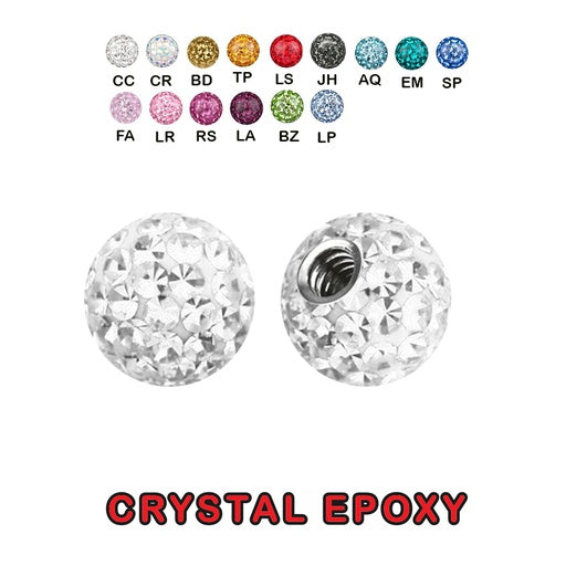 Epoxy Kristall Schraubkugel mit Stahlgewinde - Stärke 1.6mm