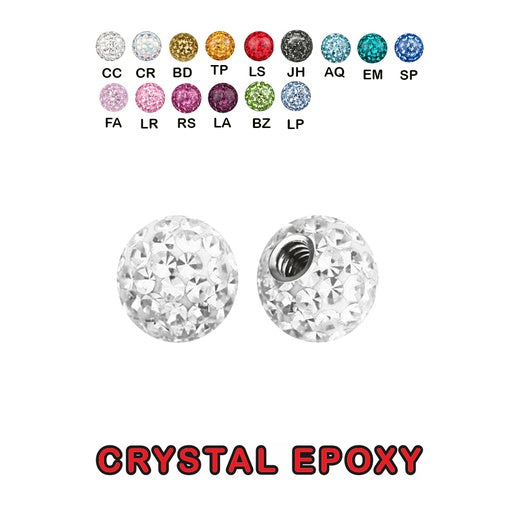 Epoxy Kristall Schraubkugel mit Stahlgewinde - Stärke 1.2mm
