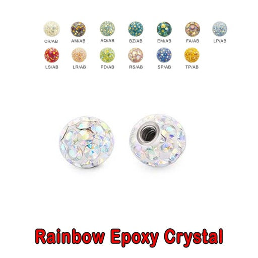 Epoxy Kristall Schraubkugel - Regenbogen Design - Stärke 1.6mm