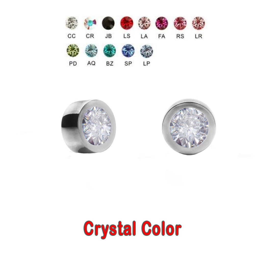 Titanium G23 Clip-in Flat Ball with Flat Set Crystal