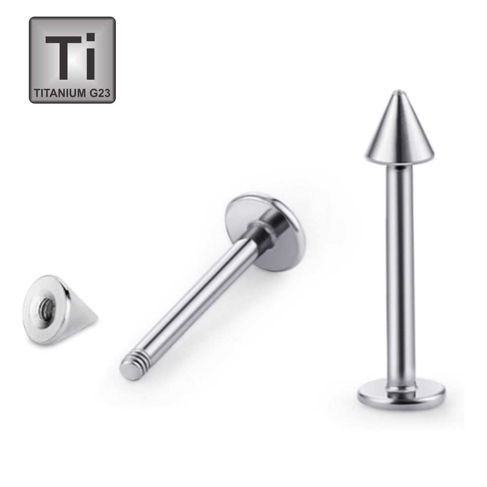 Titanium labret with tip (4mm) - thickness 1.6mm