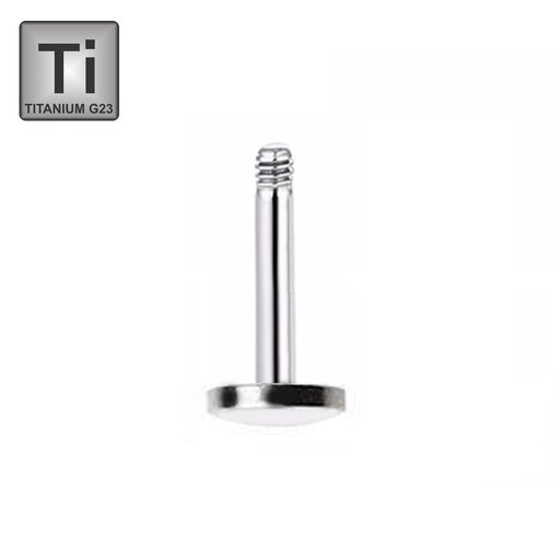 Titanium labret without ball - made from one piece with a rounded base plate - thickness 1.6mm