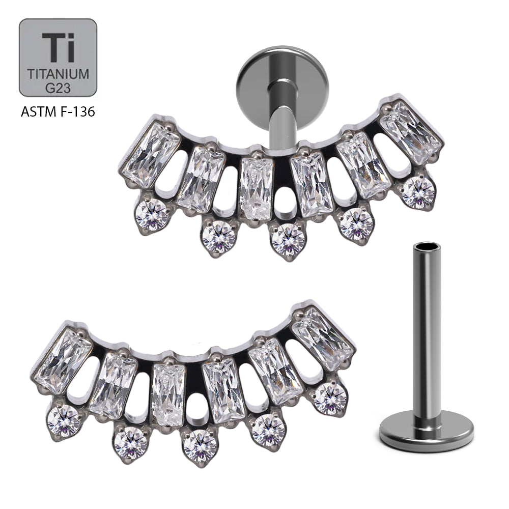 Titan G23 Labret mit Innengewinde und Zirconia Design