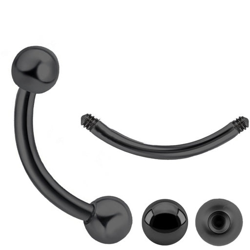 Black Steel Banana with balls - thickness 1.6mm