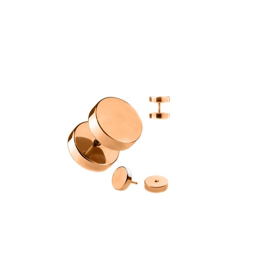 18K Rose Gold Steel Fake Plug - Stärke 1.2mm Länge 6mm