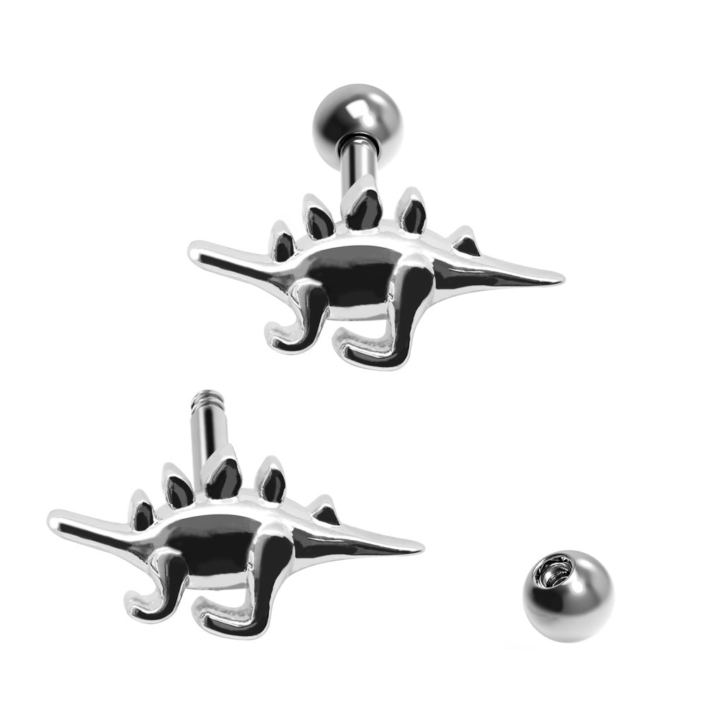 Steel 316L Barbell im Dino Design