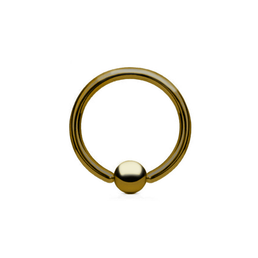 Antik Gold Steel BCR mit Klemmkugel - Stärke 1.6mm Kugel 4mm