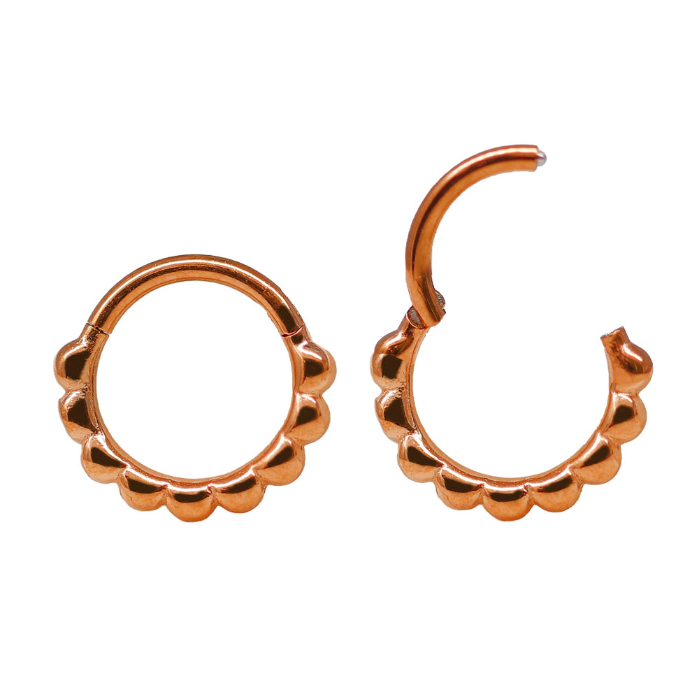 18K Rose Gold Steel Segmentring Clicker im Fashion Design - Stärke 1.2mm