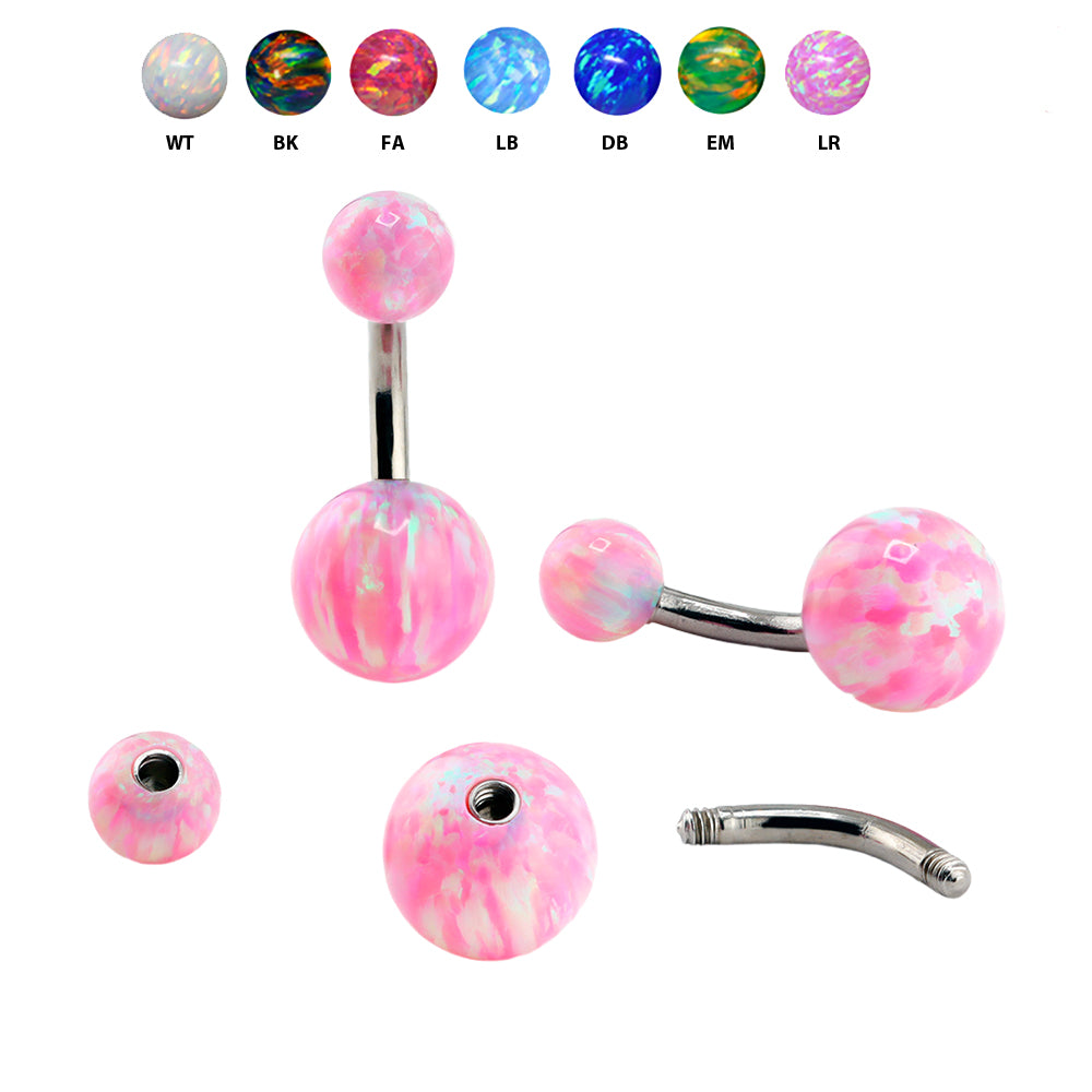 Steel 316L Banana mit Opal Ball (5+8mm) - Stärke 1.6mm