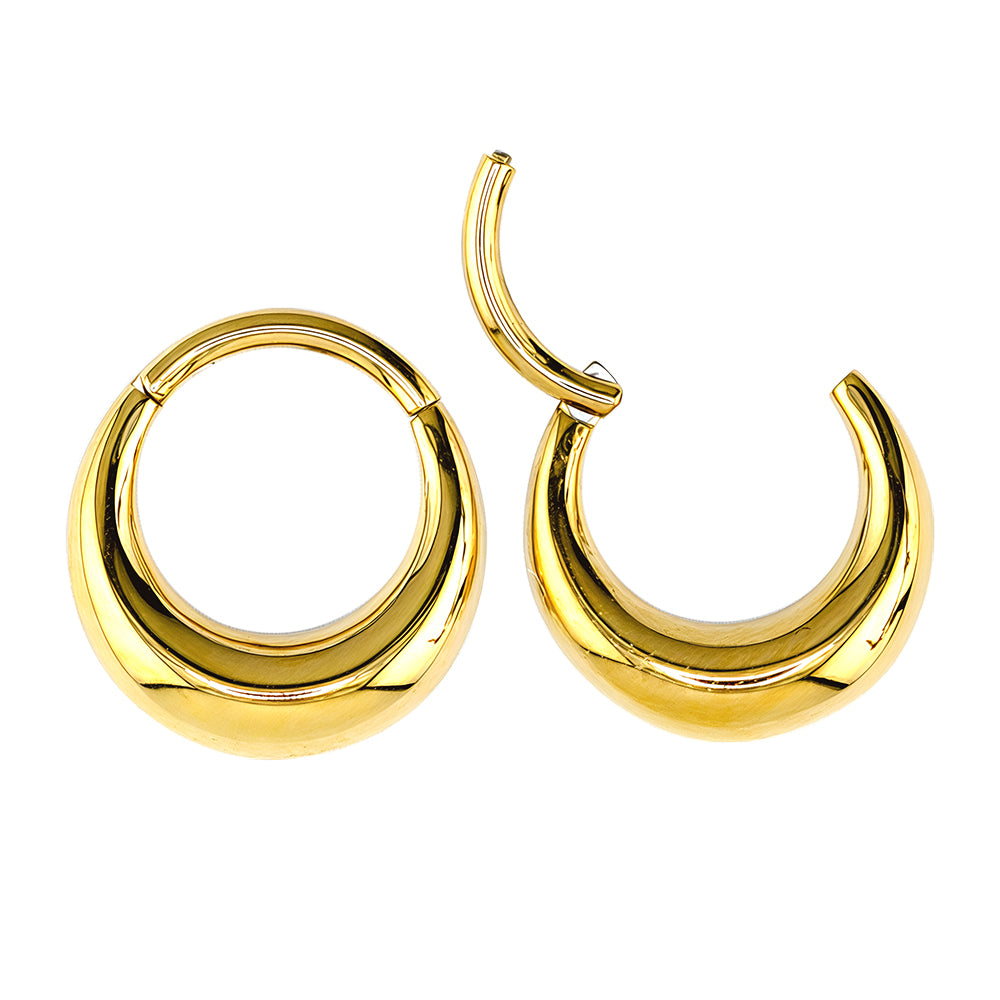 18K Gold Steel Segmentring Clicker im Heavy Design - Stärke 1.2mm