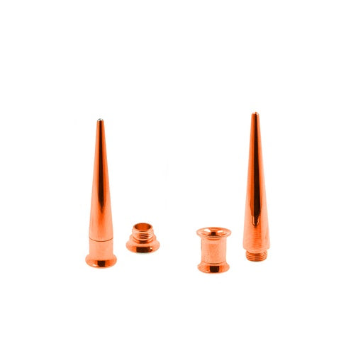 18K Rose Gold Steel Expander & Taper Set 2-1 mit Tunnel - Innengewinde