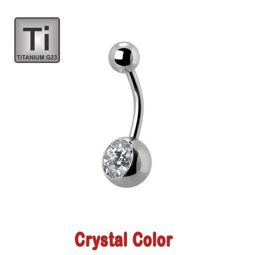 Titan G23 Bauchnabel Banana mit Kugeln (4+6mm) - Stärke 1.6mm - Single Crystal