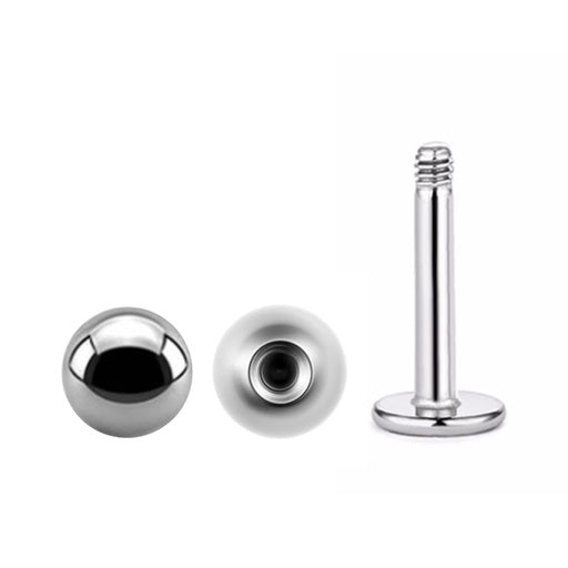 Steel 316L labret with ball - thickness 0.8mm