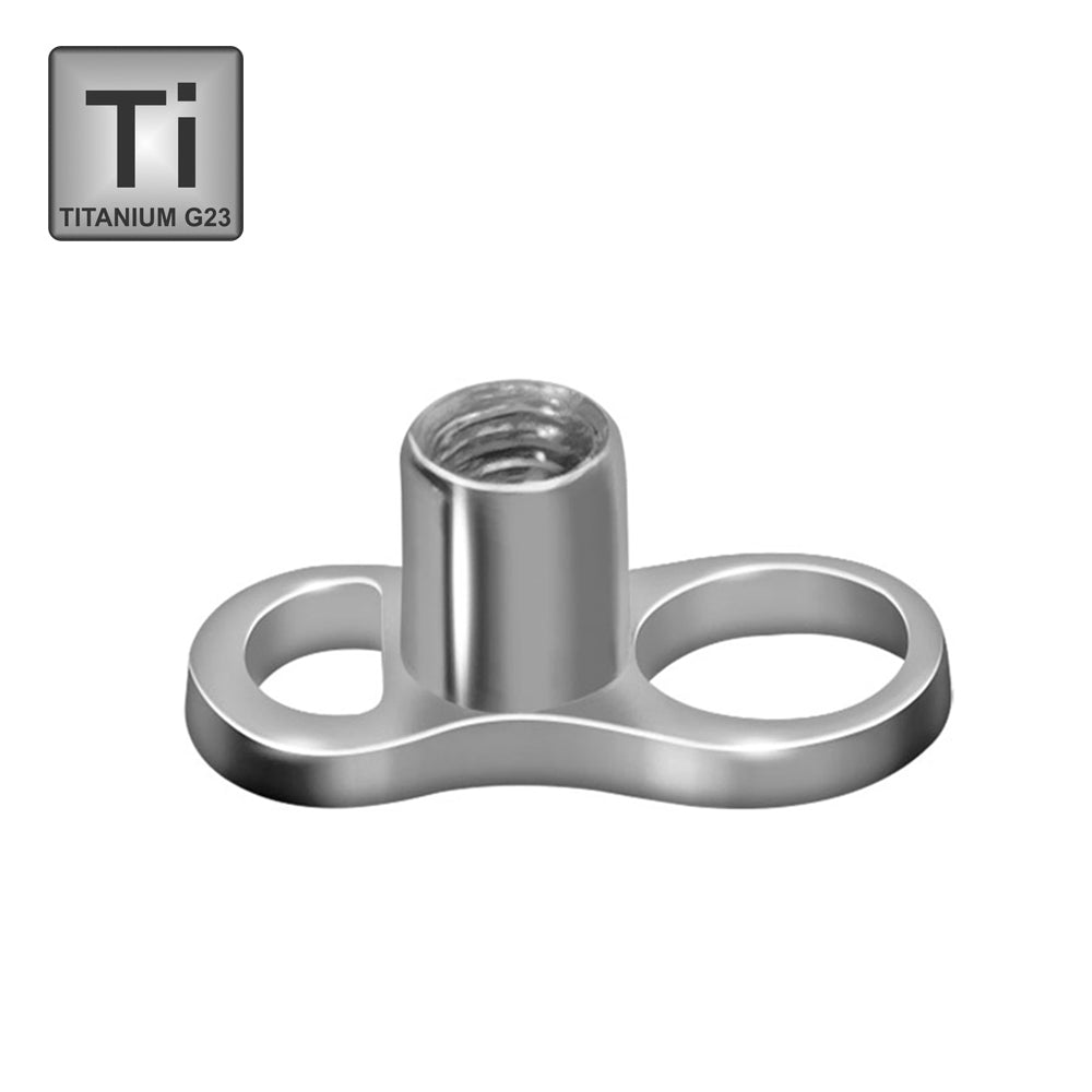 Titan G23 Mini Dermal Anchor Base -2 Loch- Internally 1.2mm - Stärke 1.6mm