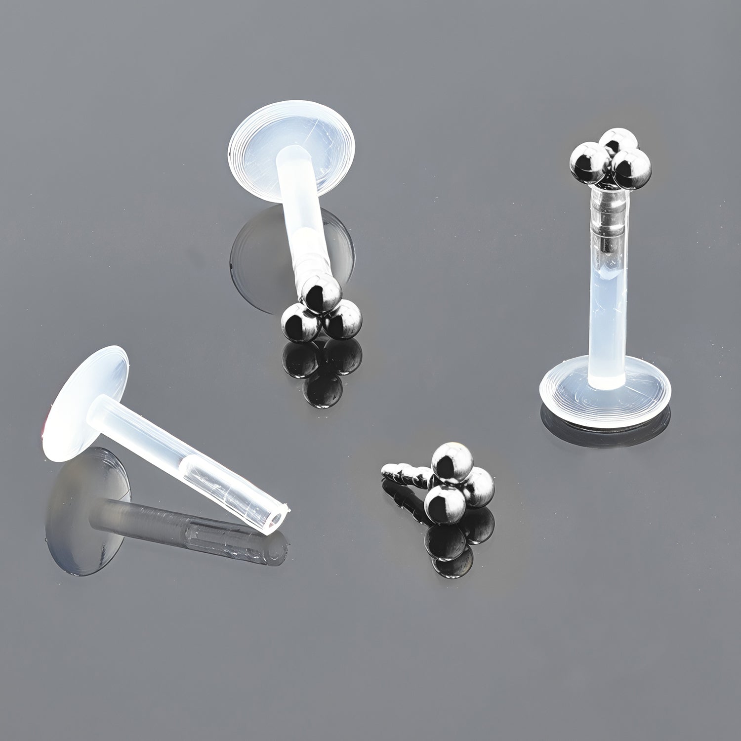 Push-In Bioflex Labret mit Steel Design Top - Stärke 1.2mm