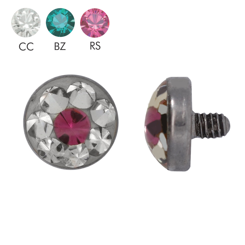 Titan G23 Dermal Anchor Kristall Epoxy Top - Bicolor - Stärke 1.2mm