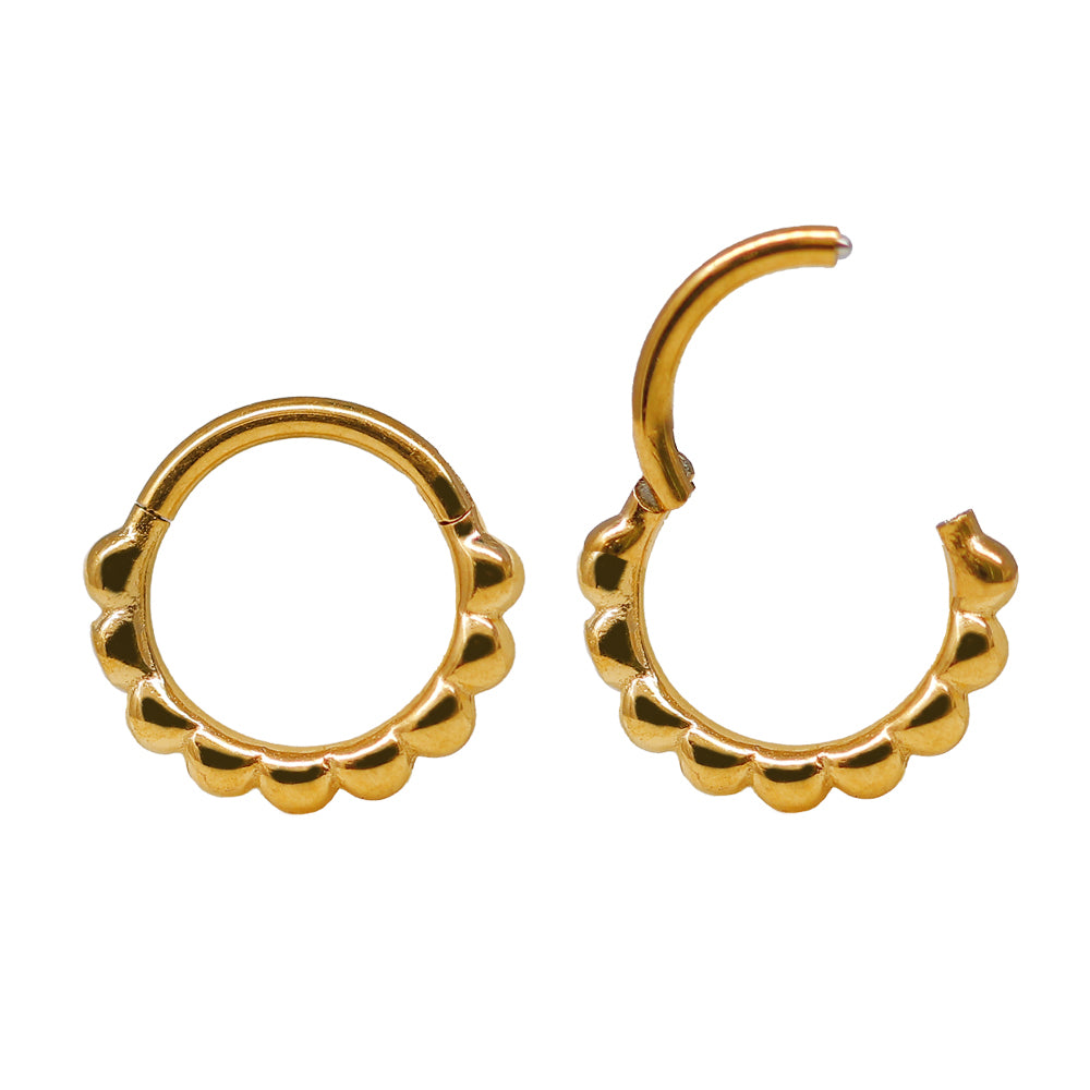 18K Gold Steel Segmentring Clicker im Fashion Design - Stärke 1.2mm