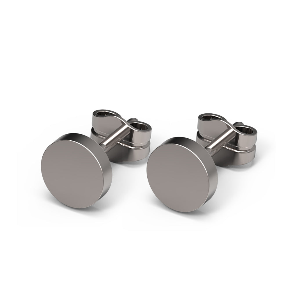 S. Steel stud earrings in a round design - 6.5mm/ high gloss