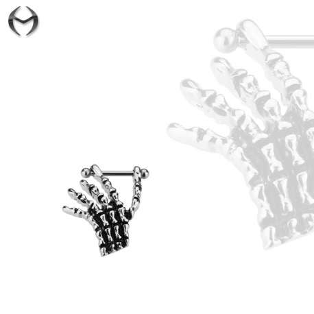 Steel barbell in stainless steel skeleton design
