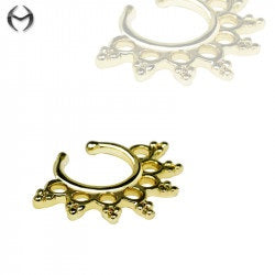 Gold Fashion Clip-On Septum Ring